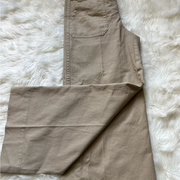 J. Crew Pants - J Crew Womens Khaki Denim Big Flare Large Hem 4 Pockets 2 Flaps Size 8